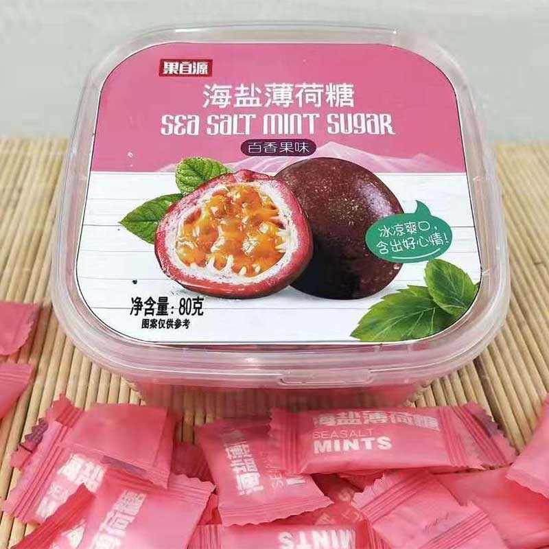 80g百香果味海盐薄荷糖