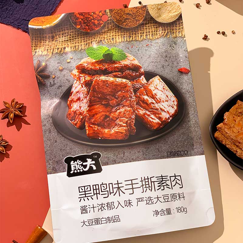 180g黑鸭味手撕素肉