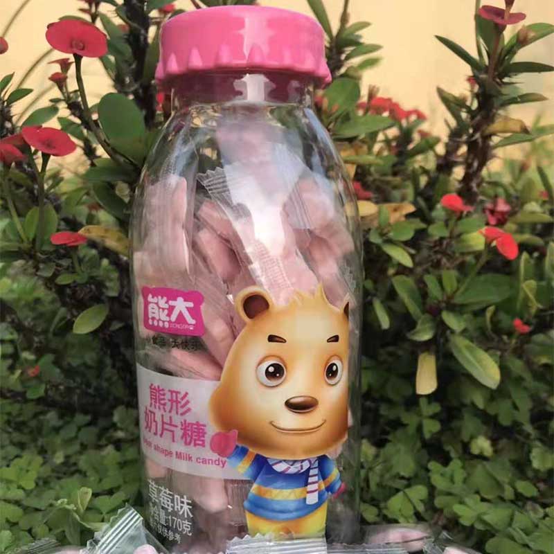 170g草莓味熊形奶片糖