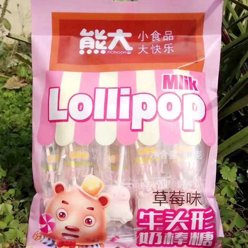 80g草莓味牛头形奶棒糖
