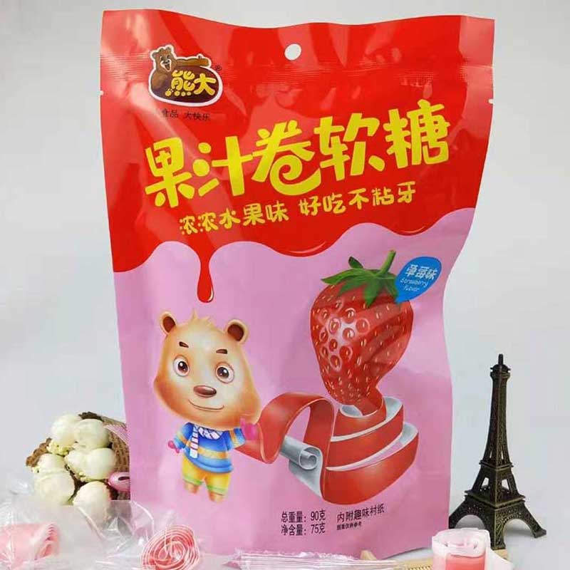 90g草莓味果汁卷软糖