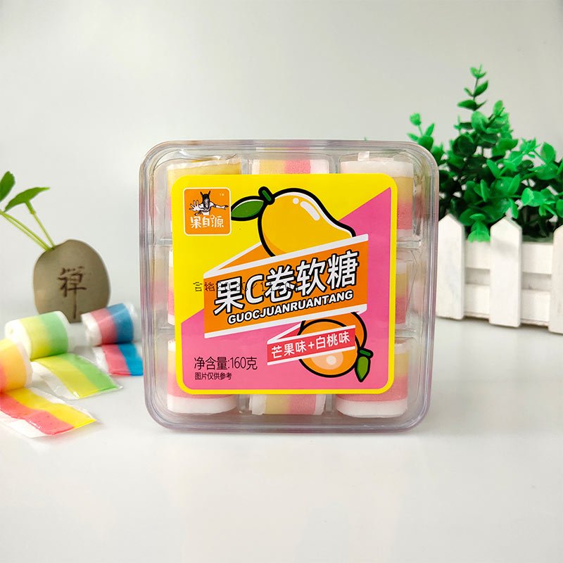 160g芒果味+白桃味果C卷软糖